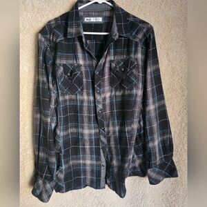 BKE Black and Blue Checkered Men's Shirt